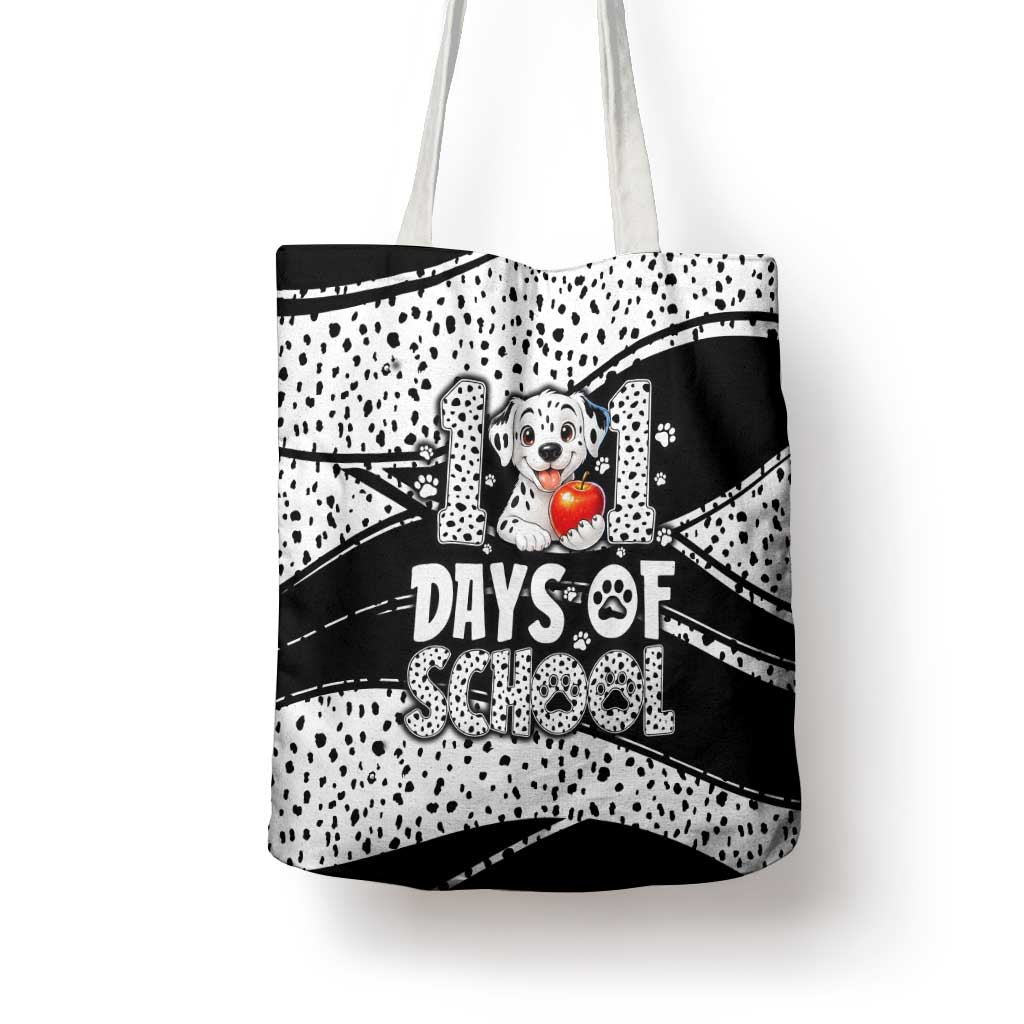 101 Days of School Dalmatian Tote Bag 100th Days Teacher Girl Boy - Spotted Mono Spiral