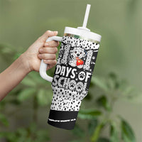 101 Days of School Dalmatian Tumbler With Handle 100th Days Teacher Girl Boy - Spotted Mono Spiral