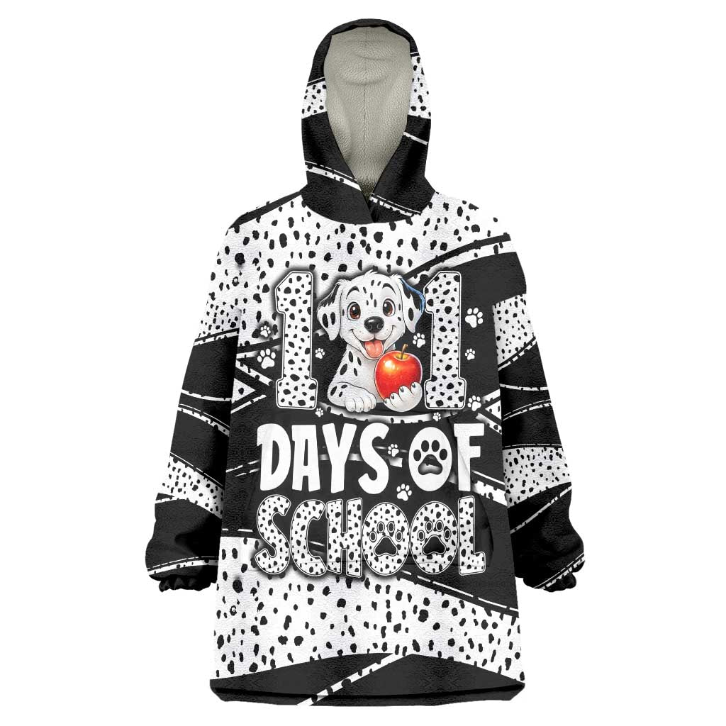101 Days of School Dalmatian Wearable Blanket Hoodie 100th Days Teacher Girl Boy - Spotted Mono Spiral