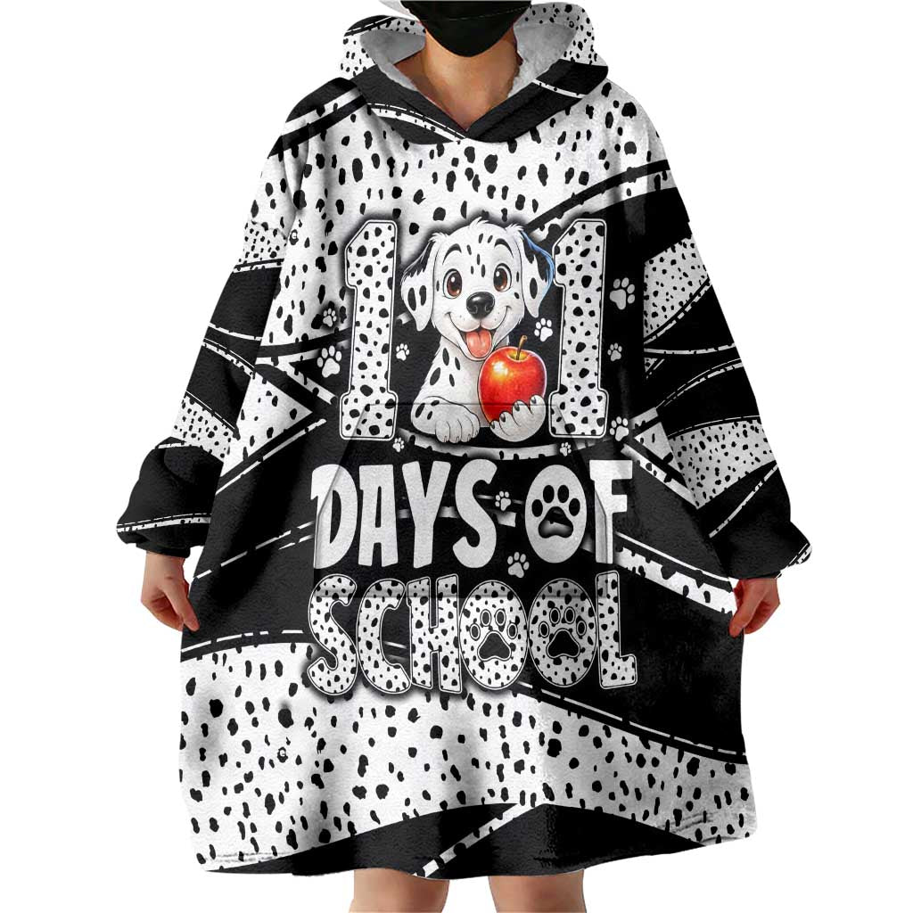 101 Days of School Dalmatian Wearable Blanket Hoodie 100th Days Teacher Girl Boy - Spotted Mono Spiral