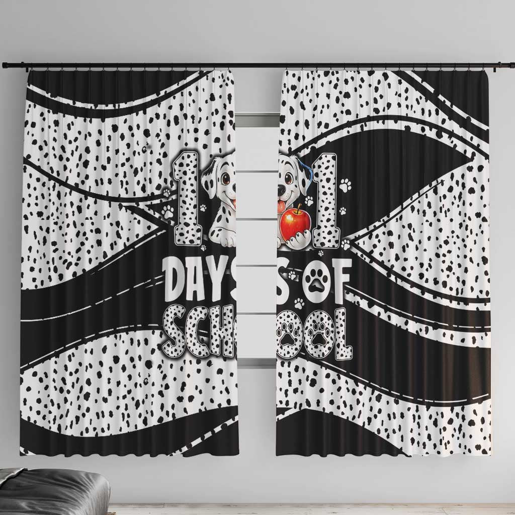 101 Days of School Dalmatian Window Curtain 100th Days Teacher Girl Boy - Spotted Mono Spiral