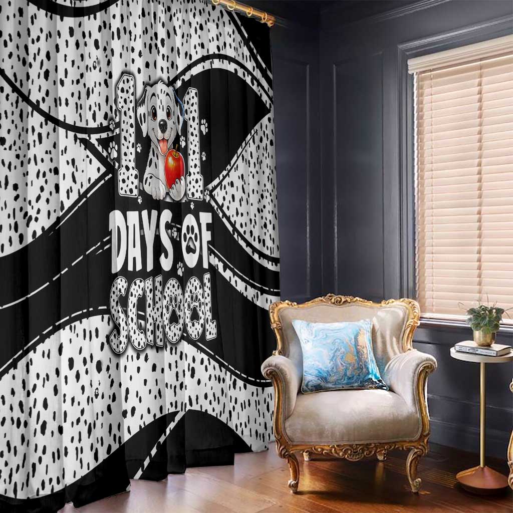 101 Days of School Dalmatian Window Curtain 100th Days Teacher Girl Boy - Spotted Mono Spiral