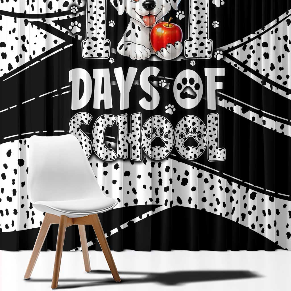 101 Days of School Dalmatian Window Curtain 100th Days Teacher Girl Boy - Spotted Mono Spiral