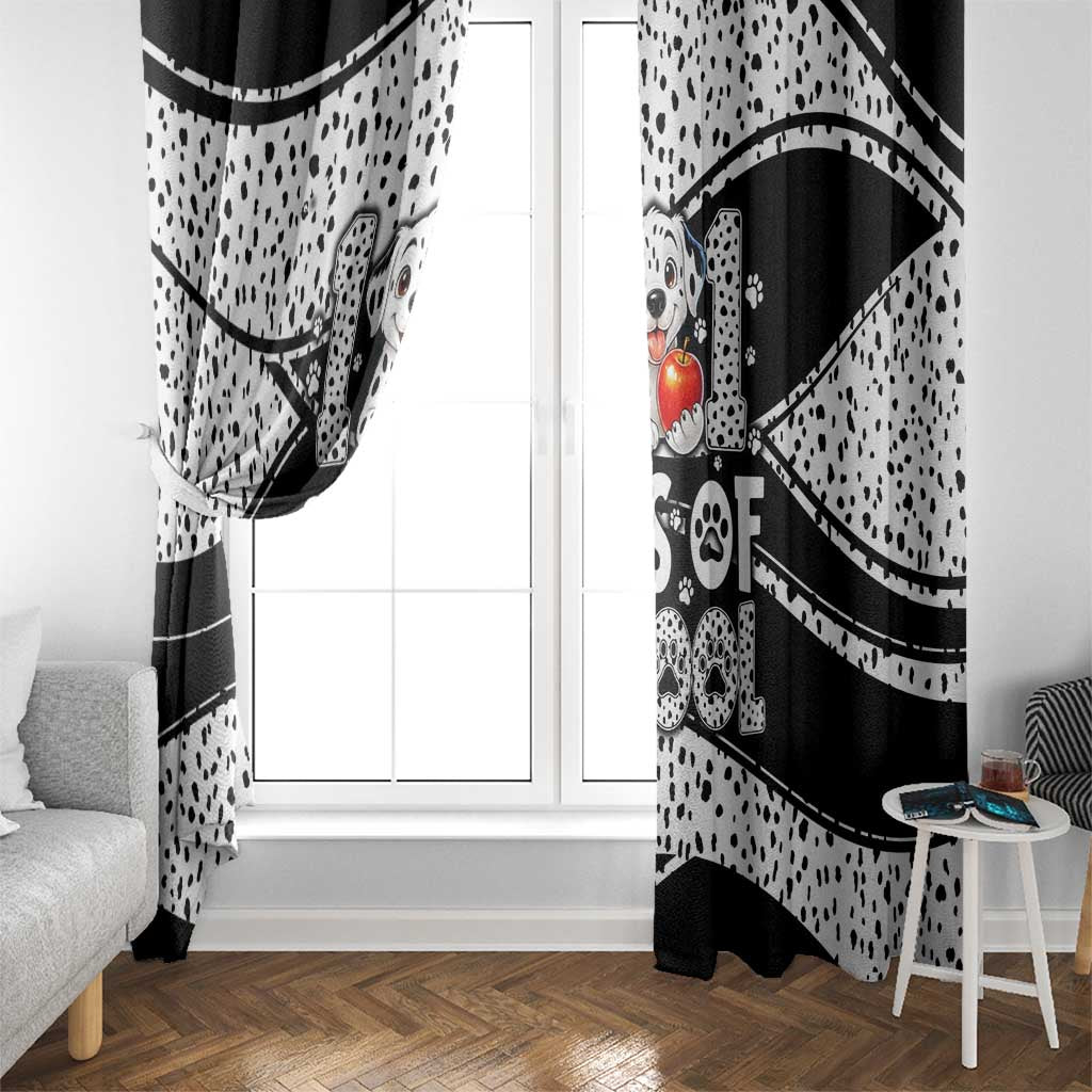 101 Days of School Dalmatian Window Curtain 100th Days Teacher Girl Boy - Spotted Mono Spiral