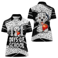 101 Days of School Dalmatian Women Polo Shirt 100th Days Teacher Girl Boy - Spotted Mono Spiral