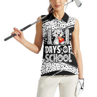 101 Days of School Dalmatian Women Sleeveless Polo Shirt 100th Days Teacher Girl Boy - Spotted Mono Spiral