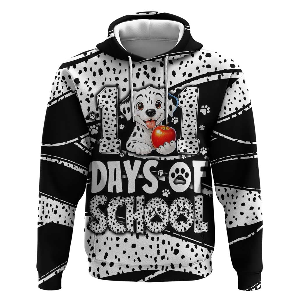 101 Days of School Dalmatian Zip Hoodie 100th Days Teacher Girl Boy - Spotted Mono Spiral
