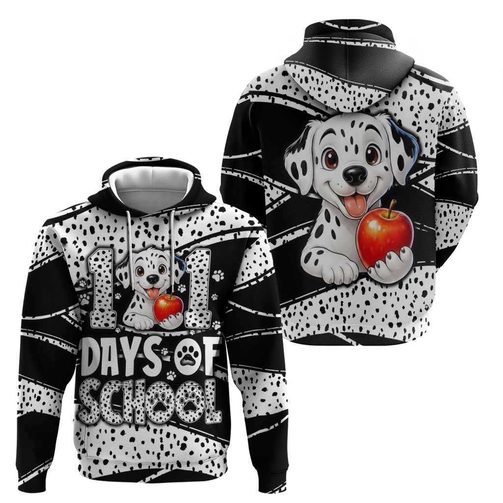 101 Days of School Dalmatian Zip Hoodie 100th Days Teacher Girl Boy - Spotted Mono Spiral