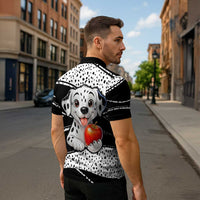 101 Days of School Dalmatian Zipper Polo Shirt 100th Days Teacher Girl Boy - Spotted Mono Spiral