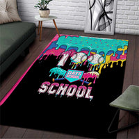 100 Days of School Baseball Area Rug with Sweet Melting Drip Pattern