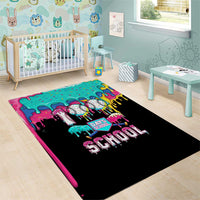 100 Days of School Baseball Area Rug with Sweet Melting Drip Pattern