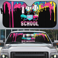 100 Days of School Baseball Auto Sun Shade with Sweet Melting Drip Pattern