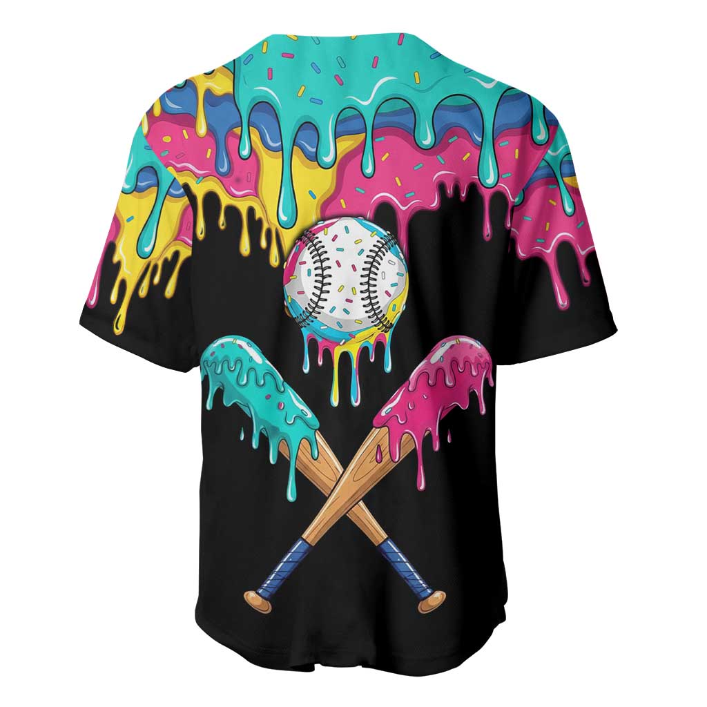 100 Days of School Baseball Baseball Jersey with Sweet Melting Drip Pattern