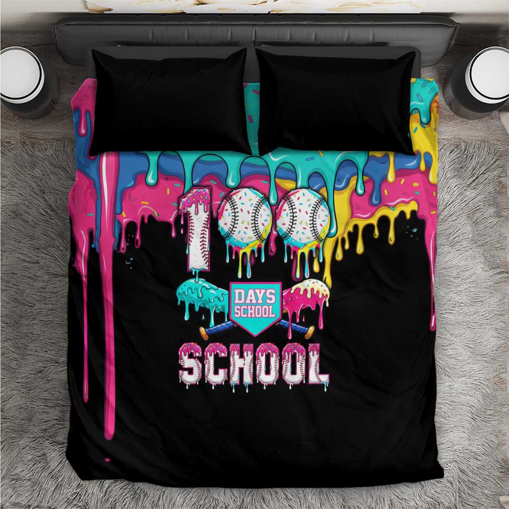 100 Days of School Baseball Bedding Set with Sweet Melting Drip Pattern
