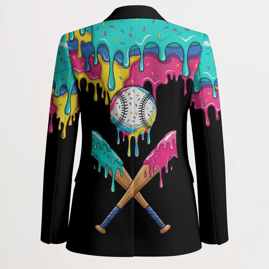 100 Days of School Baseball Blazer with Sweet Melting Drip Pattern