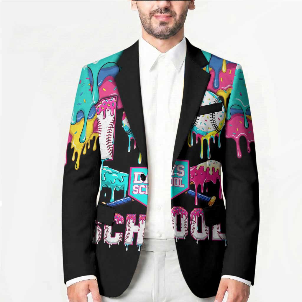 100 Days of School Baseball Blazer with Sweet Melting Drip Pattern
