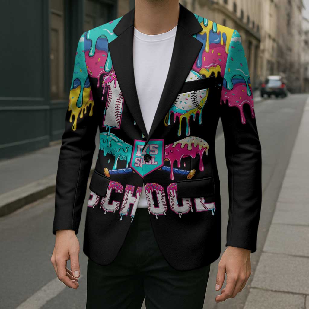 100 Days of School Baseball Blazer with Sweet Melting Drip Pattern