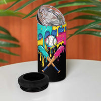 100 Days of School Baseball 4 in 1 Can Cooler Tumbler with Sweet Melting Drip Pattern