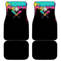 100 Days of School Baseball Car Mats with Sweet Melting Drip Pattern