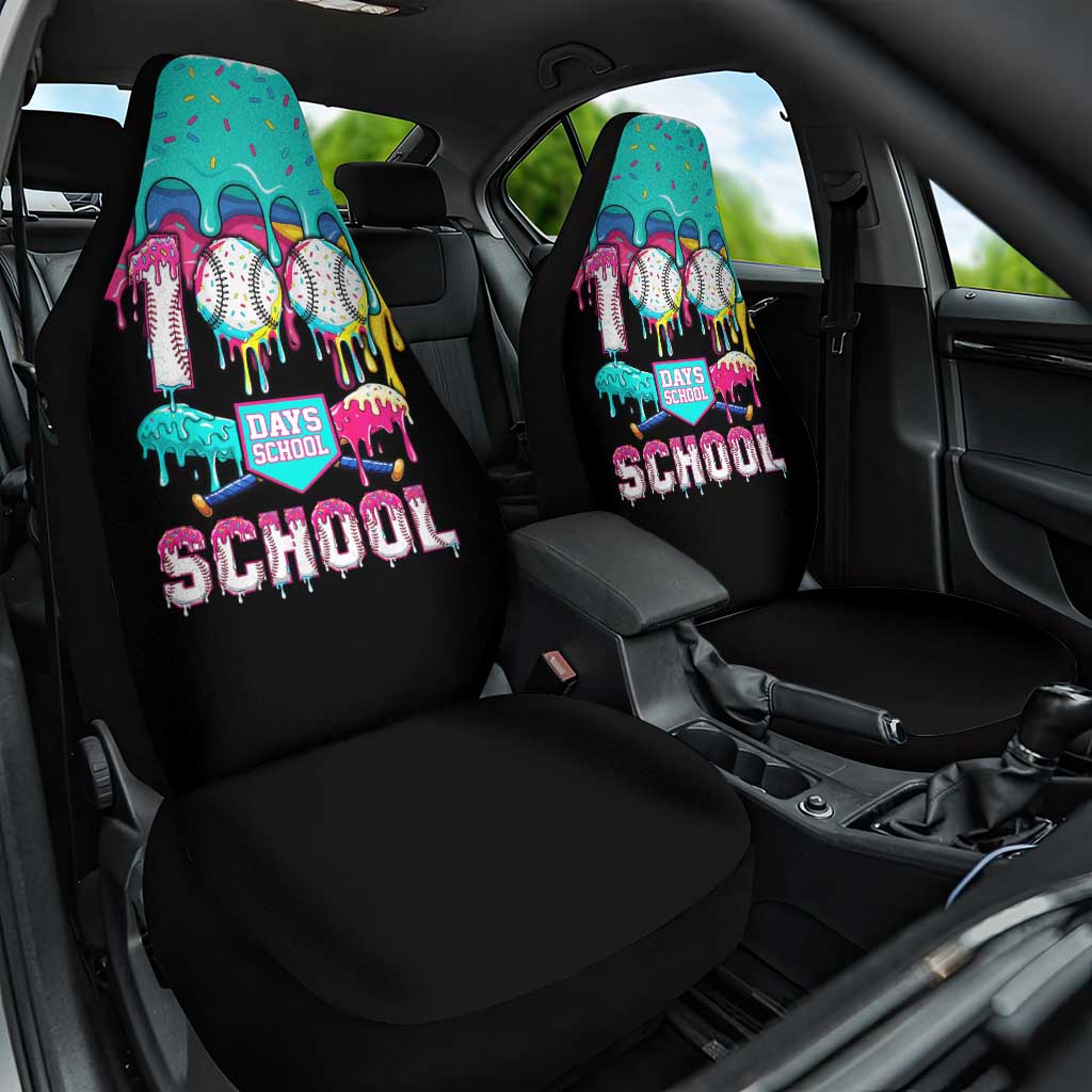 100 Days of School Baseball Car Seat Cover with Sweet Melting Drip Pattern