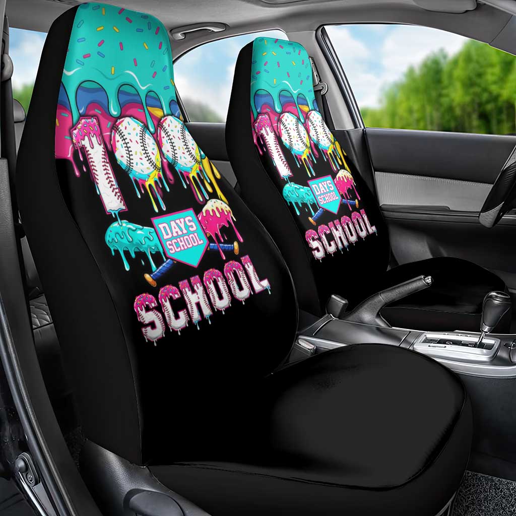 100 Days of School Baseball Car Seat Cover with Sweet Melting Drip Pattern