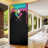 100 Days of School Baseball Door Cover with Sweet Melting Drip Pattern