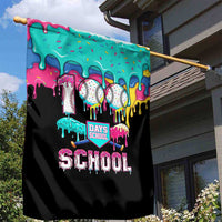 100 Days of School Baseball Garden Flag with Sweet Melting Drip Pattern
