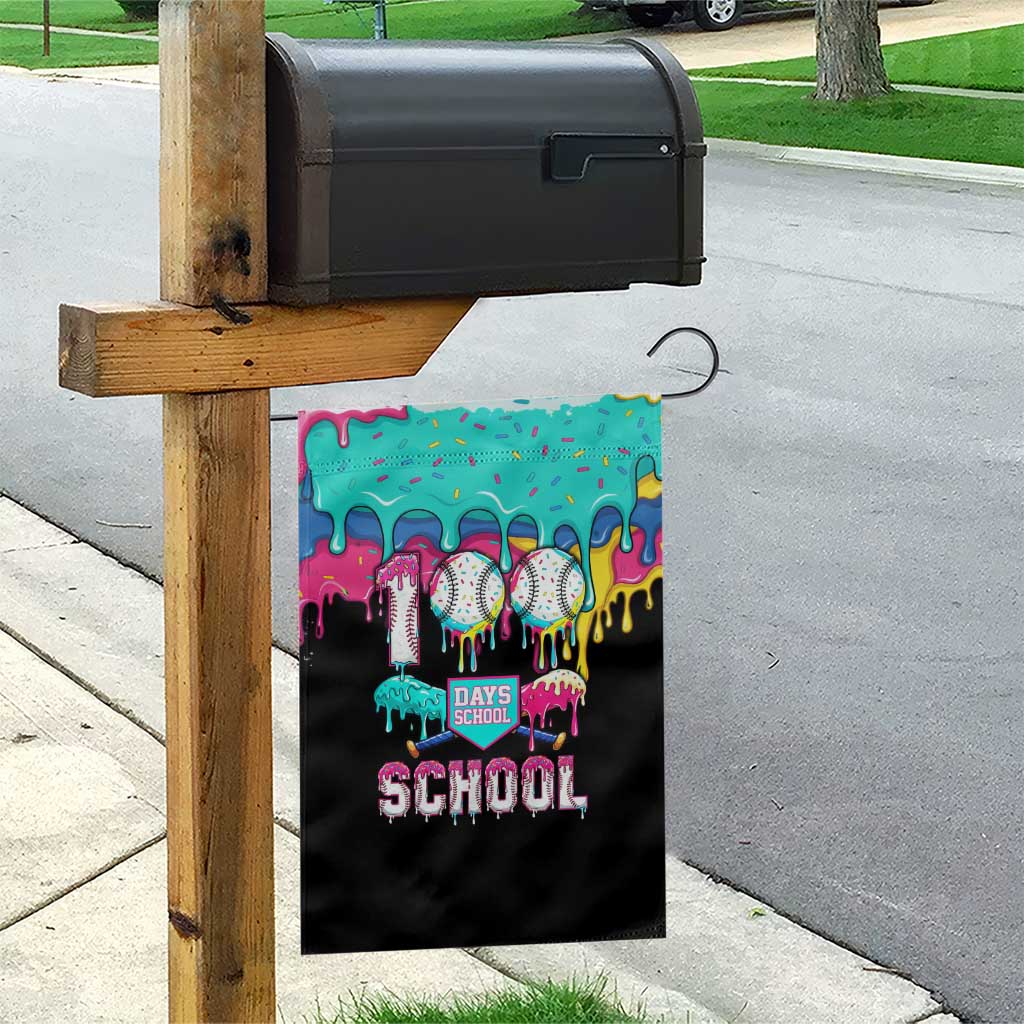 100 Days of School Baseball Garden Flag with Sweet Melting Drip Pattern