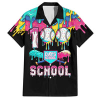 100 Days of School Baseball Hawaiian Shirt with Sweet Melting Drip Pattern