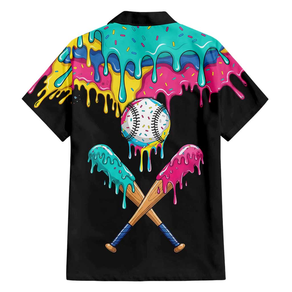 100 Days of School Baseball Hawaiian Shirt with Sweet Melting Drip Pattern