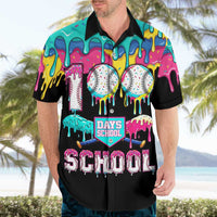 100 Days of School Baseball Hawaiian Shirt with Sweet Melting Drip Pattern