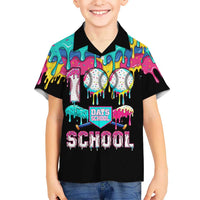100 Days of School Baseball Hawaiian Shirt with Sweet Melting Drip Pattern