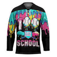 100 Days of School Baseball Hockey Jersey with Sweet Melting Drip Pattern