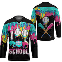 100 Days of School Baseball Hockey Jersey with Sweet Melting Drip Pattern
