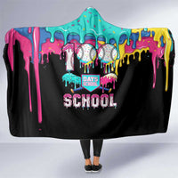 100 Days of School Baseball Hooded Blanket with Sweet Melting Drip Pattern