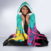 100 Days of School Baseball Hooded Blanket with Sweet Melting Drip Pattern
