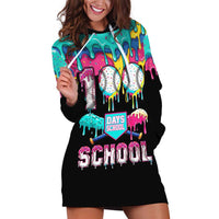100 Days of School Baseball Hoodie Dress with Sweet Melting Drip Pattern