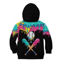 100 Days of School Baseball Kid Hoodie with Sweet Melting Drip Pattern
