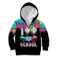 100 Days of School Baseball Kid Hoodie with Sweet Melting Drip Pattern