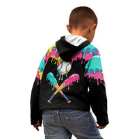 100 Days of School Baseball Kid Hoodie with Sweet Melting Drip Pattern