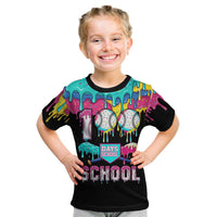 100 Days of School Baseball Kid T Shirt with Sweet Melting Drip Pattern