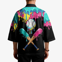 100 Days of School Baseball Kimono with Sweet Melting Drip Pattern