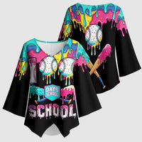 100 Days of School Baseball Kimono Sleeve Blouse with Sweet Melting Drip Pattern