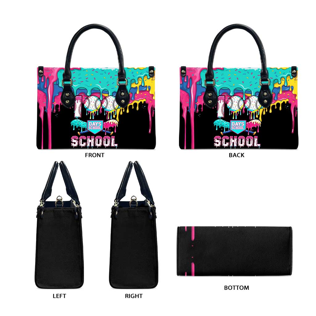 100 Days of School Baseball Leather Bag with Sweet Melting Drip Pattern