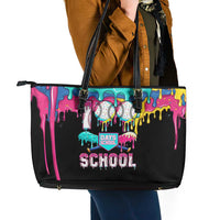 100 Days of School Baseball Leather Tote Bag with Sweet Melting Drip Pattern