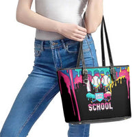100 Days of School Baseball Leather Tote Bag with Sweet Melting Drip Pattern