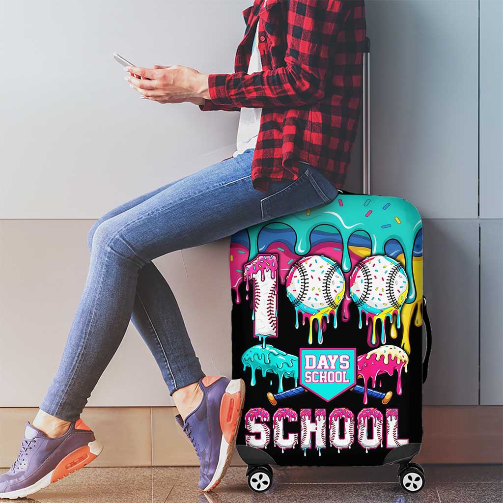 100 Days of School Baseball Luggage Cover with Sweet Melting Drip Pattern