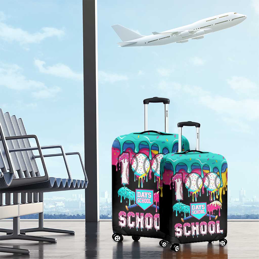 100 Days of School Baseball Luggage Cover with Sweet Melting Drip Pattern