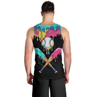 100 Days of School Baseball Men Tank Top with Sweet Melting Drip Pattern