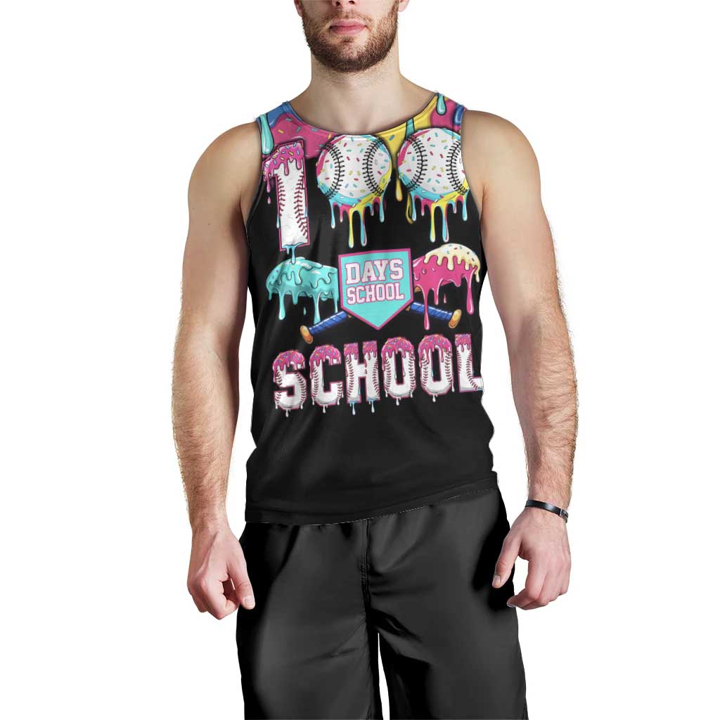 100 Days of School Baseball Men Tank Top with Sweet Melting Drip Pattern